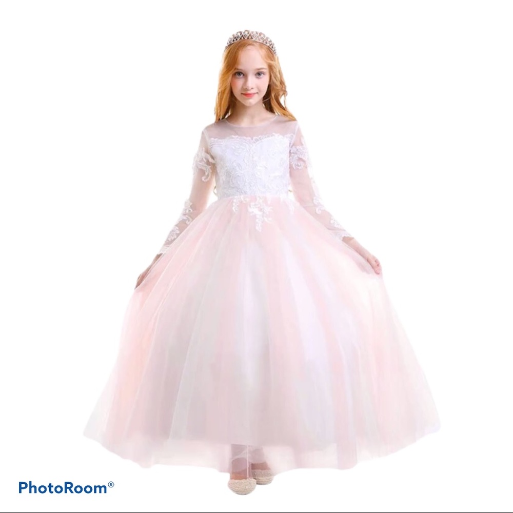 Ibtom Castle pink Flower girl dress